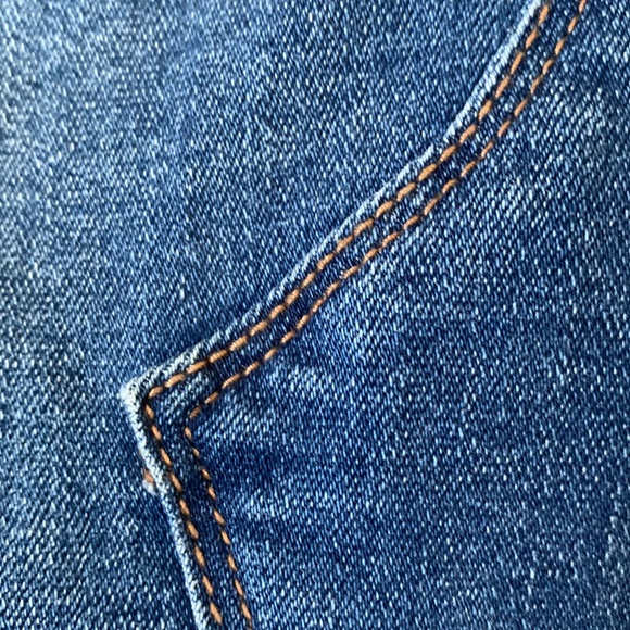 COPY - J Crew unfinished hem knee length stretch denim jean skirt EUC - Picture 6 of 8